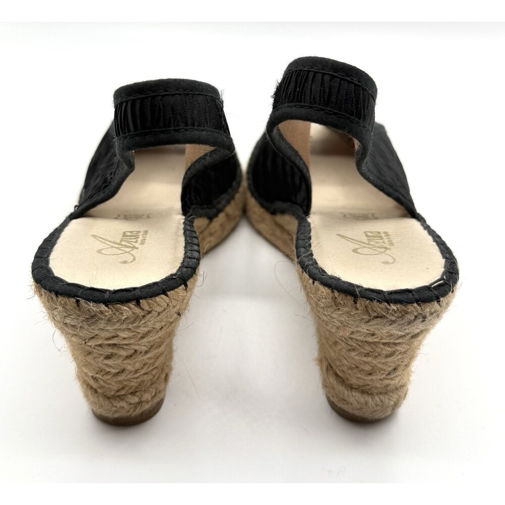 WEDGE‎ SANDAL Azura “Jeanette” Silk Peep Toe, Size 9.5 Made In Spain 41 Euro - Picture 4 of 5